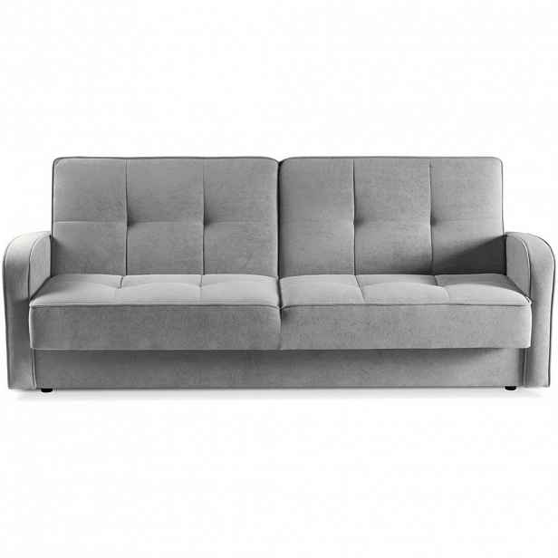 Beautysofa ROZKLÁDACÍ pohovka Pavo 3místná s úložným prostorem, šedá