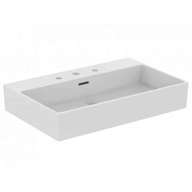 Ideal Standard Extra - Umyvadlo na desku 70x45 cm, s přepadem, 3 otvory pro baterii, bílá T389501