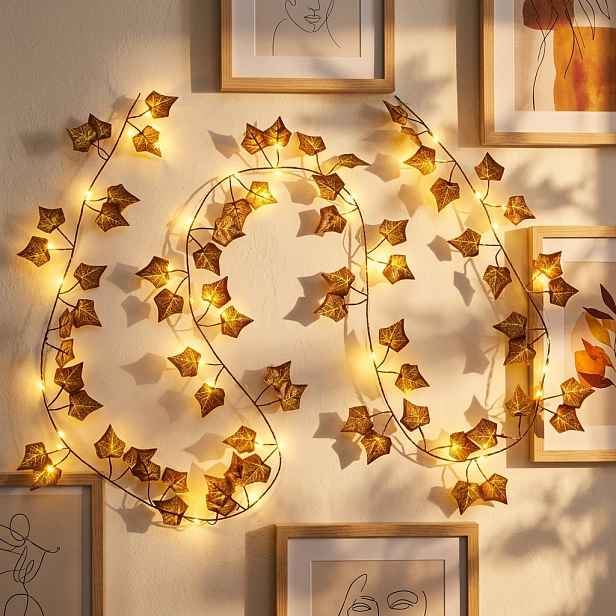 TEMU 1 SADA Podzimní Ratanové Dekorativní Světelné Řetězy, Vnitřní Světelné Řetězy, 220CM Umělý Ratan s 30LED Teplými Světly a Příslušenstvím,
