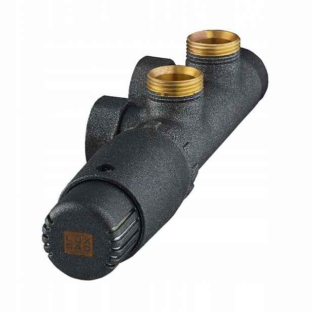 Úhlová termostatická sada Luxrad Duo Plex pravá 3/4" x M22x1.5 mm černá
