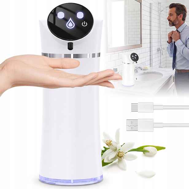 Bezdotykový Dávkovač Gelového Mýdla 420 ML Automatický Usb Dávkovač Bílý