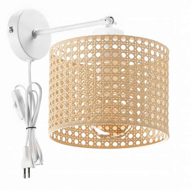 Nástěnná Led Ratanová Lampa S Konektorem, Ratanová Lampa, Přírodní Ratan E27