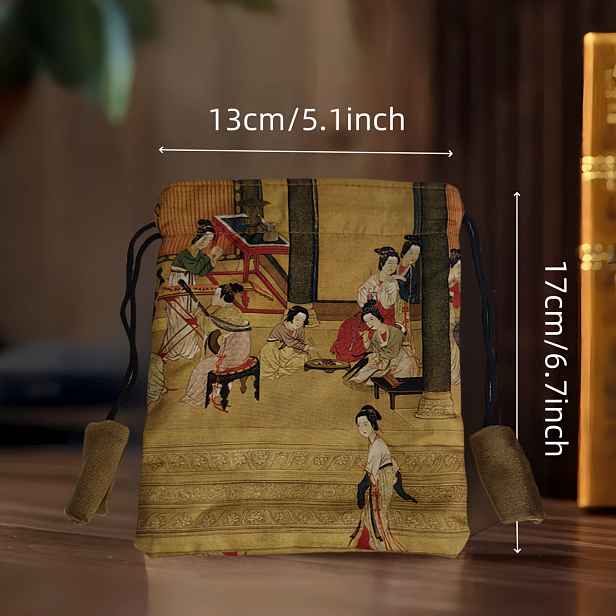 TEMU Dárek pro ni/pro něj 17 cm x 13 cm Vintage luxusní flanelová úložná taška, dámská taška na uložení fotografií, taška na šperky, taška na uložení