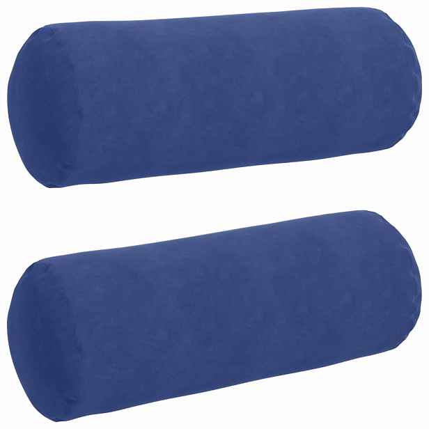 vidaXL Polštáře 2 pcs Policová modrá Ø 25 x 70 cm Žebrovaná látka