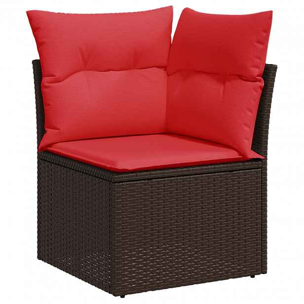 vidaXL Zahradní sofa s polštářem Hnědá 62 x 62 x 69 cm polyratan