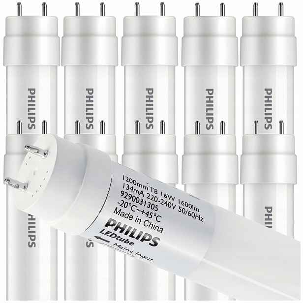 10x Led žárovka Tuba 120 cm 18W 4000k 1800lm G13 Philips Neutrální sada