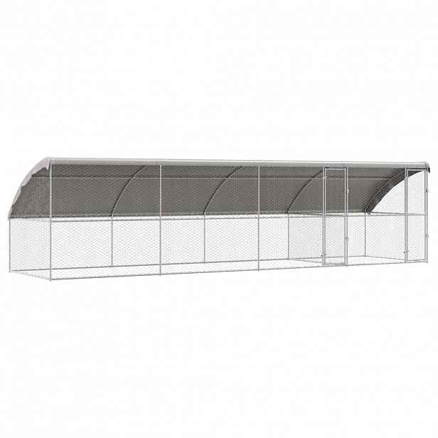 vidaXL Psí kennel 4 ks Stříbrná 8 x 2 x 2 m Pozinkovaná ocel
