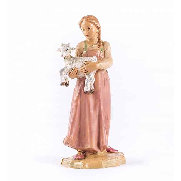 Dívka s beranem pro figurky o výšce 19 Cm Originální Figura Firmy Fontanini