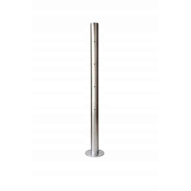 Neozbrojený otevřený sloupek Ø42,4 x 880 mm, 4 x závit M5, Aisi 304, broušení