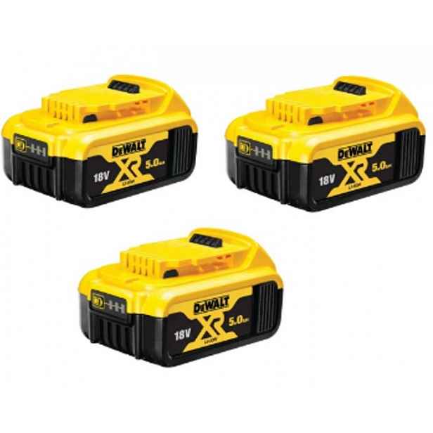 sada 3 akumulátorů 18V Li-Ion 5,0Ah DeWALT [DCB184P3-XJ]