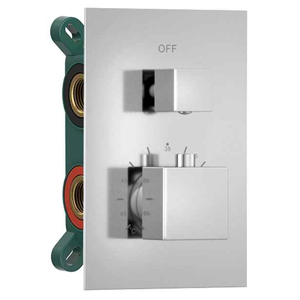 Sapho Podomítková sprchová termostatická baterie, box, 3 výstupy, chrom