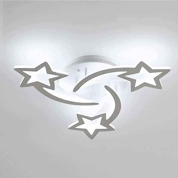 Stropní Led lampa závěsná bílá Star lustr moderní obývací pokoj 40W 6500K