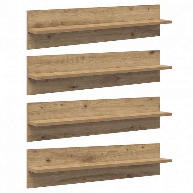 vidaXL Nástěnné poličky 4 ks Artisanový dub 80 x 11,5 x 18 cm