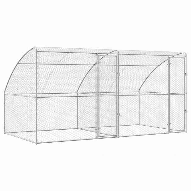 vidaXL Psí kennel 2 ks Stříbrná 4 x 2 x 2 m Pozinkovaná ocel