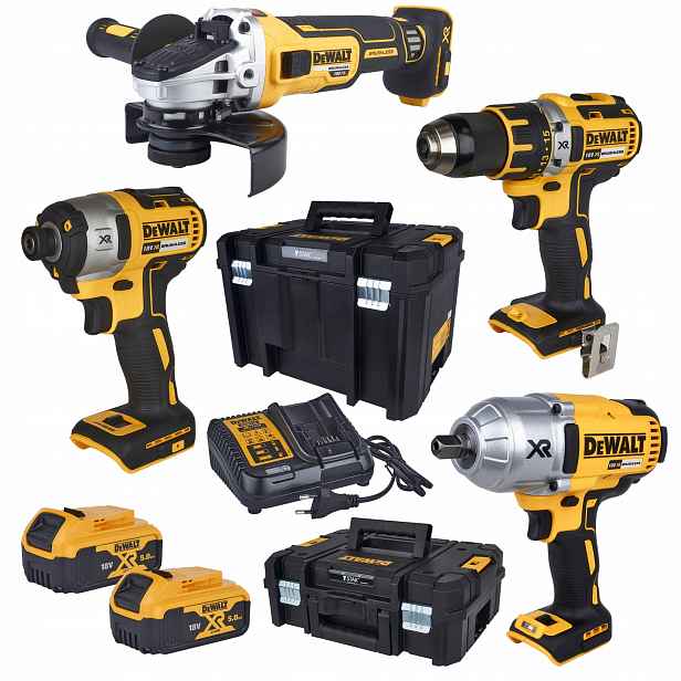 DeWalt Combo sada 4 nástrojů nabíječka 2x5Ah 18V