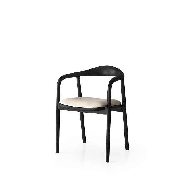 Kalune Design Jídelní židle PA z masivu světle šedá/černá