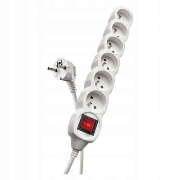 Prodlužovací Kabel S Vypínačem 5 M, 6 Zásuvek