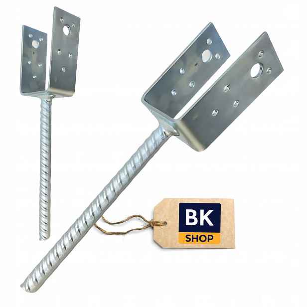 Základna sloupku podpěra nosníku 90x45x3,5mm kotvící kolík pro zazdění Pevná 6 ks