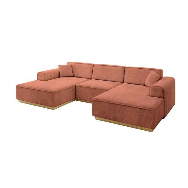 ALTDECOR SEDACÍ SOUPRAVA ve tvaru U IREA-U1-v2 301x165x80 Meruňková Velur