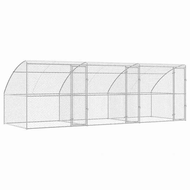 vidaXL Psí kennel 3 ks Stříbrná 6 x 2 x 2 m Pozinkovaná ocel