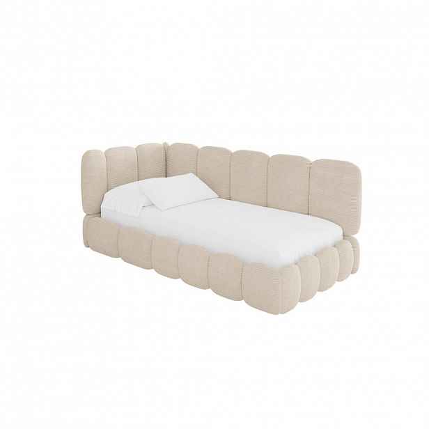 ALTDECOR JEDNOLŮŽKOVÁ POSTEL pro mládež s úložným prostorem, vpravo - AVRY 90x200 béžová
