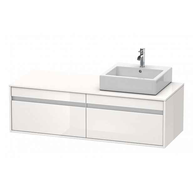 Duravit Ketho - Umyvadlová skříňka 43x140x55 cm, pravá, 2 zásuvky, lesklá bílá KT6697R2222