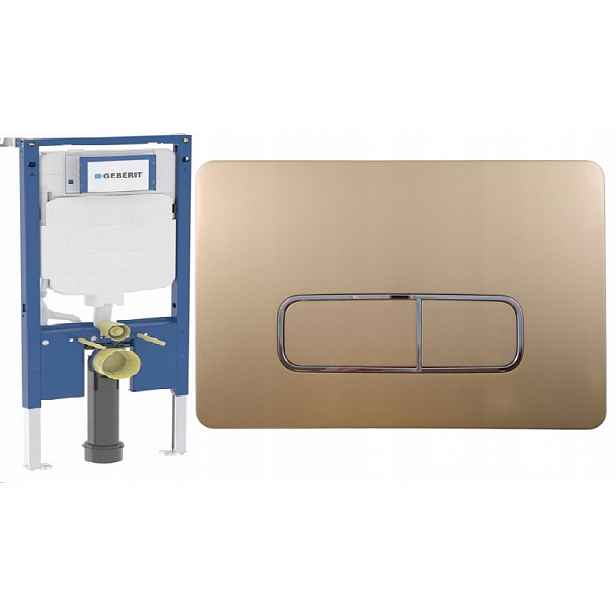 Geberit Rám pro Wc Slim 8 cm Duofix UP720 tlačítko Moha 5 zlatý podložka