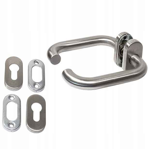Klika pro vnější dveře na vložku Oválná rozeta 65x31 mm Nikl mat