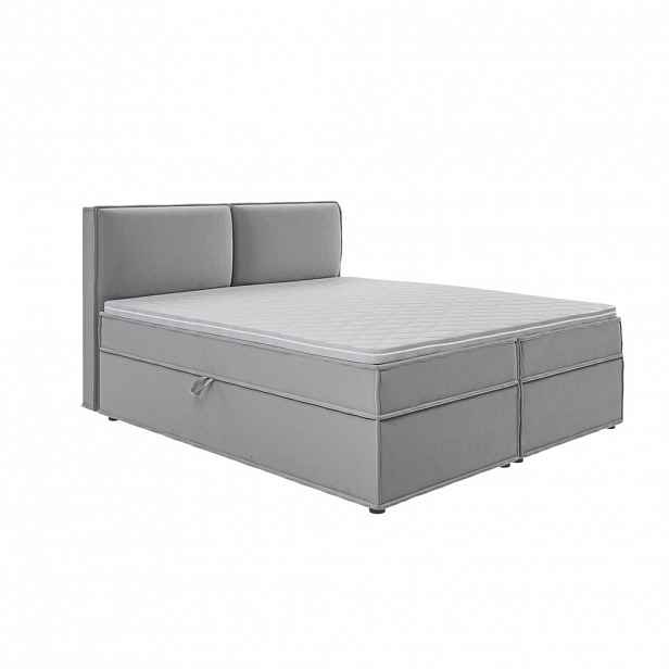 S-Style POSTEL BOXSPRING 180/200 cm Eclipse ze šedého mikrovlákna