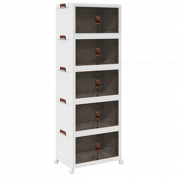 vidaXL Stohovatelný úložný box na kolečkách 5-patrový 75 L 64x40x179cm