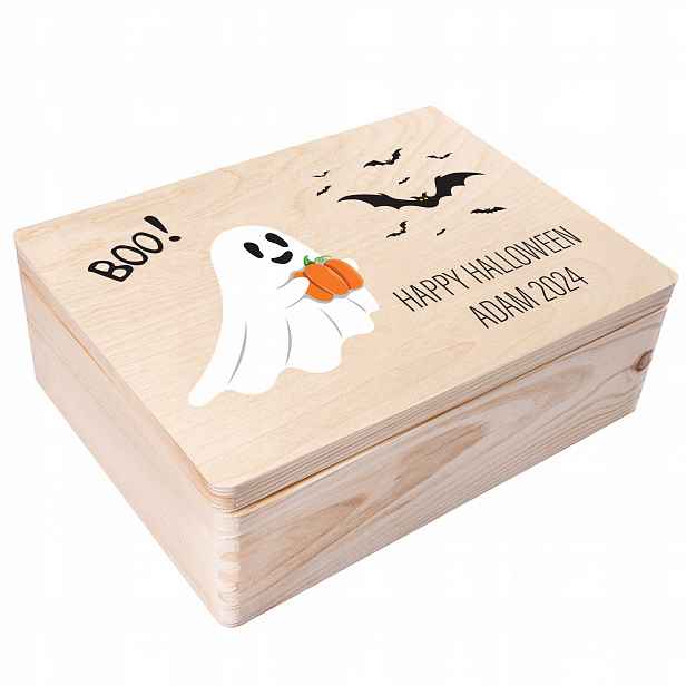 Dřevěná Krabička na bonbóny halloweenský suvenýr, dárek pro dítě 40x30