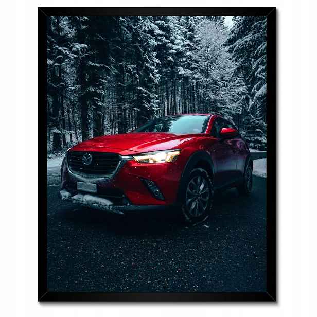 Plakáty v rámu 40x50 Červená Mazda Auto
