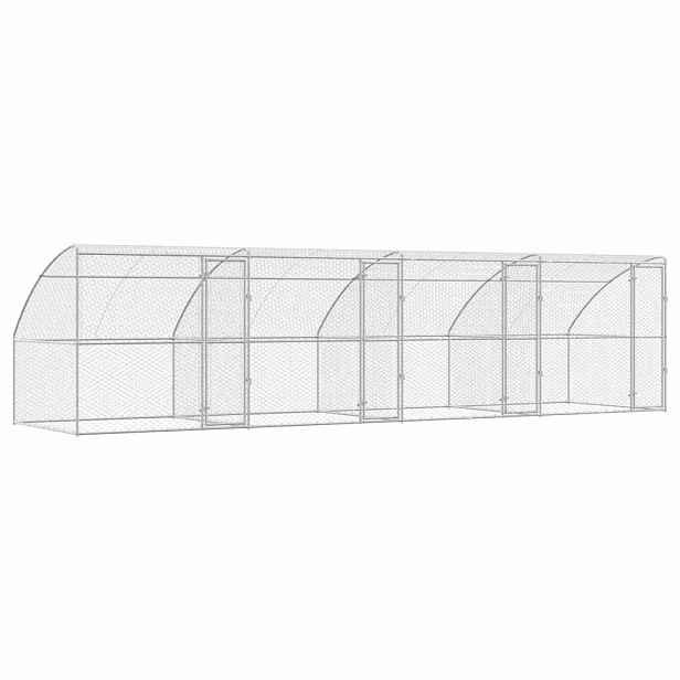 vidaXL Psí kennel 4 ks Stříbrná 8 x 2 x 2 m Pozinkovaná ocel