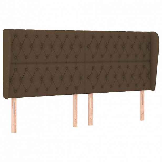 vidaXL Čelo postele typu ušák tmavě hnědé 203x23x118/128 cm textil