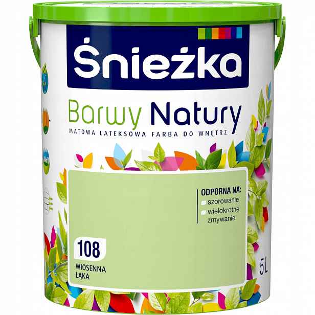 Barva na stěny Śnieżka Barvy přírody 5L Jarní louka 108