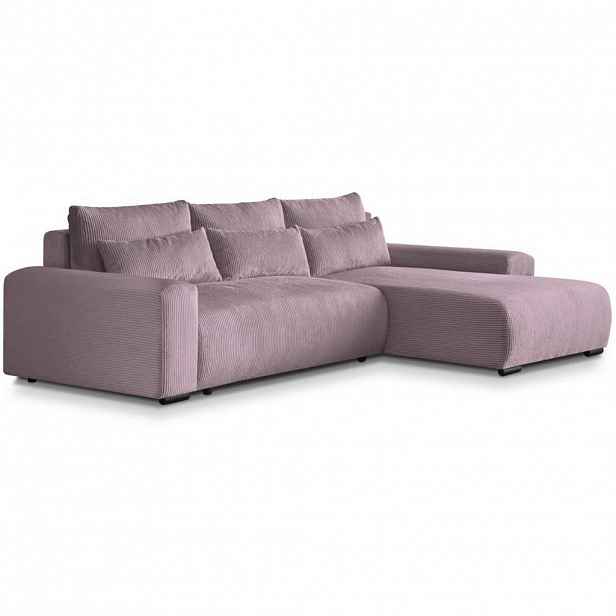 Beautysofa ROHOVÁ rozkládací pohovka Benny růžová, pravá
