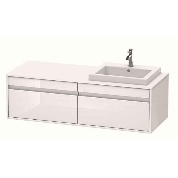 Duravit Ketho - Umyvadlová skříňka 43x140x55 cm, pravá, 2 zásuvky, lesklá bílá KT6797R2222