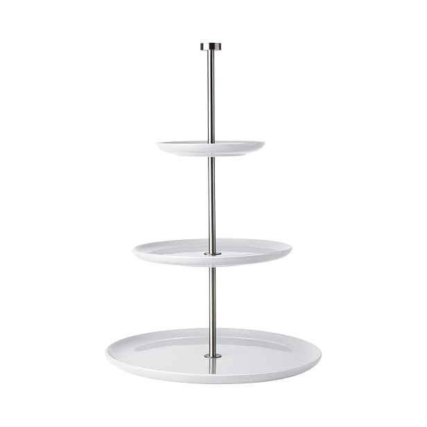 Keramický třípatrový etažér výška 47 cm GRANDE ASA Selection - bílý