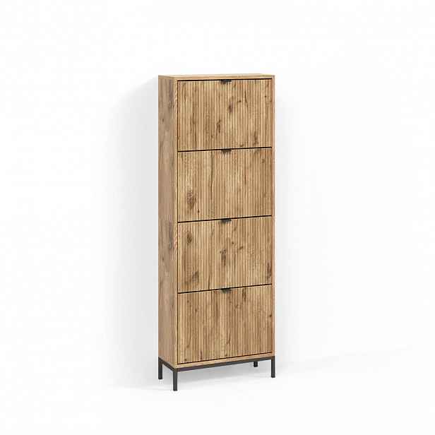 Livinity® BOTNÍK NA BOTY Aterno Dub Viking 60 x 168 cm se 4 sklopnými zásuvkami