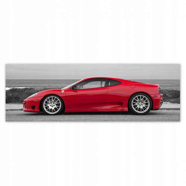 Tapety 200x66 Červené Ferrari na pláži