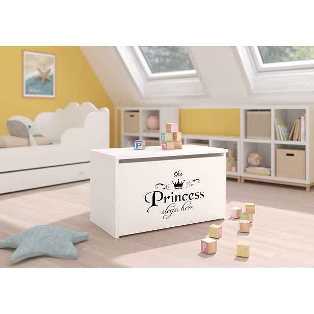 Truhla na hračky princezna LARIS - bílá