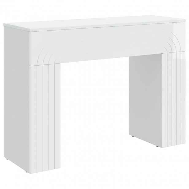 vidaXL Konferenční stolek Bílá s vysokým leskem 102 x 35 x 75 cm