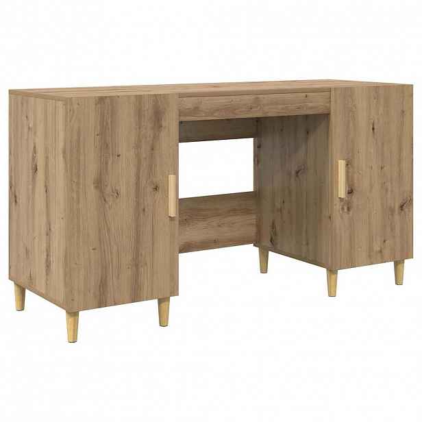 vidaXL Stůl Artisanový dub Kompozitní dřevo 140 x 50 x 75 cm