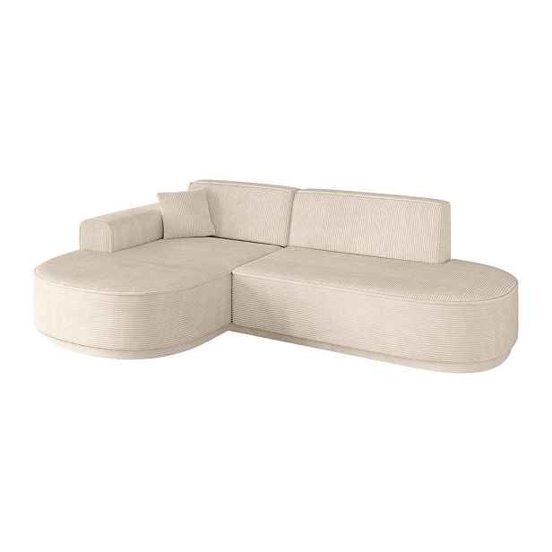 ALTDECOR ROHOVÁ SEDAČKA s otomanem, levá MARI-L1-v3 243x171x83 Béžová Manšestr