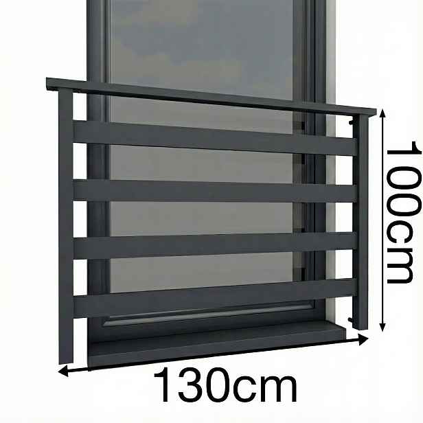 Alu Basic Francouzský balkon 130 cm Balustrada Ral