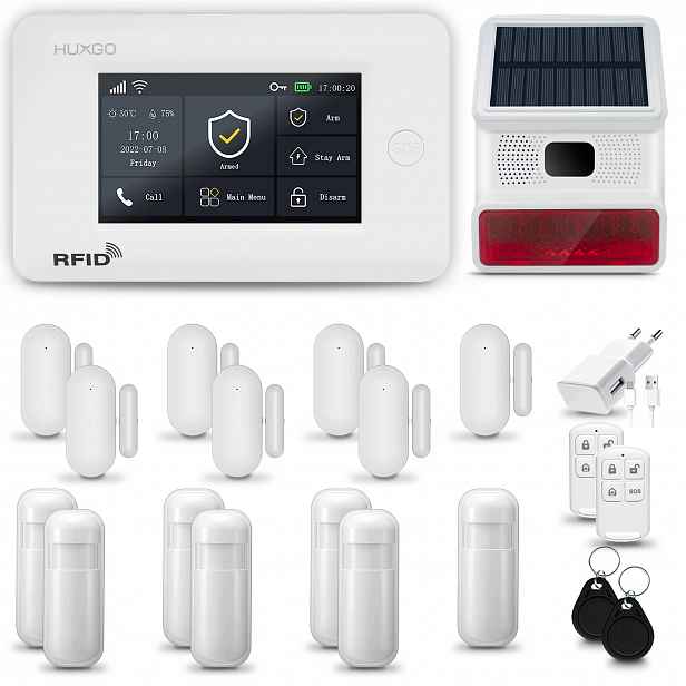 Bezdrátový alarm WiFi Gsm 4G, sada s Tuya Huxgo HXA006 R7D7 Bs