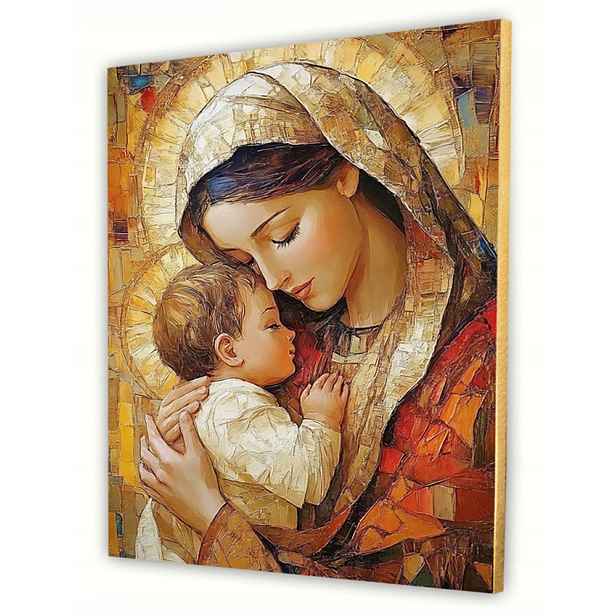 Obraz do obývacího pokoje Ježíš a Marie na plátně 24x30 cm náboženský dárek #900