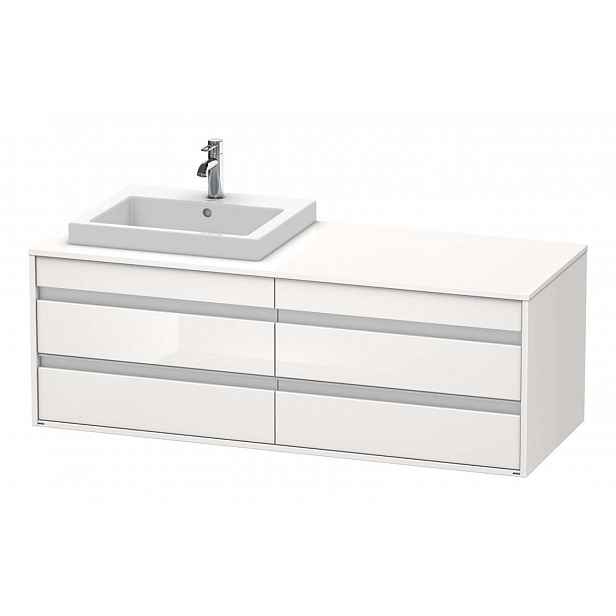 Duravit Ketho - Umyvadlová skříňka 50x140x55 cm, levá, 4 zásuvka, lesklá bílá KT6757L2222