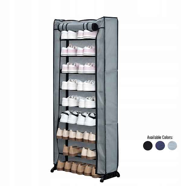 Herzberg HG-8076 9úrovňový organizér na boty, malý formát (černý)