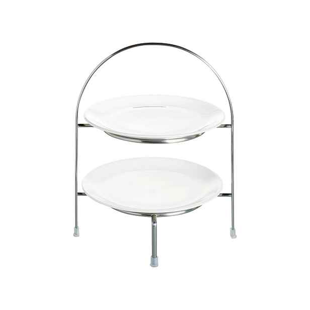 Kovový dvoupatrový etažér výška 28 cm Á TABLE ASA Selection - stříbrný